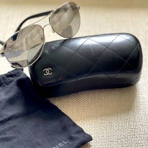 Silver Chanel Aviators